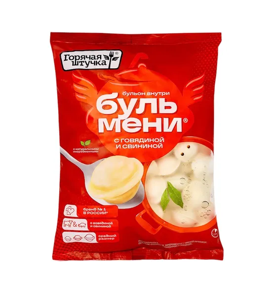 Пельмени "Горячая штучка" Бульмени говядина-свинина